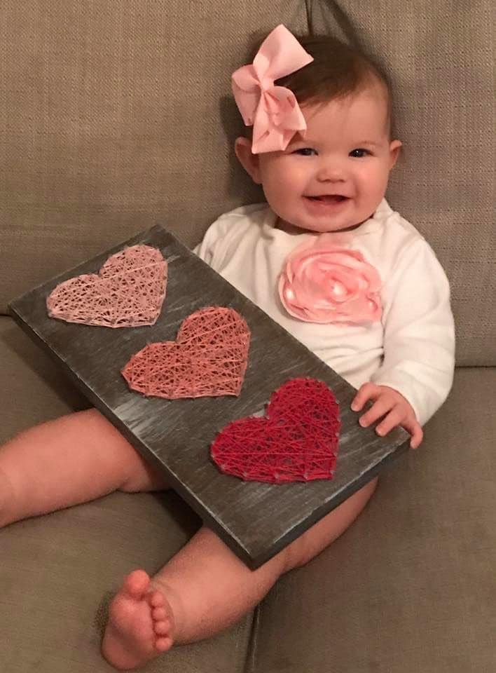 Heart Trio String Art