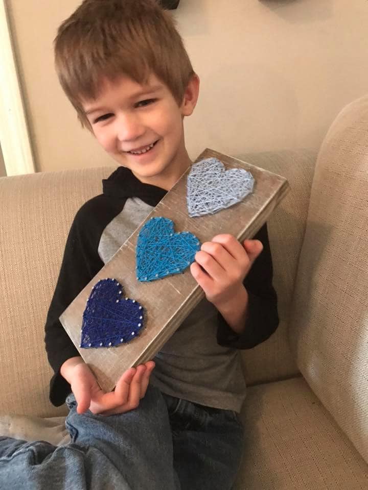 Heart Trio String Art