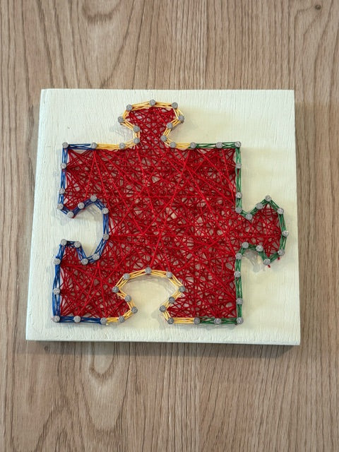 Autism Puzzle Piece String Art