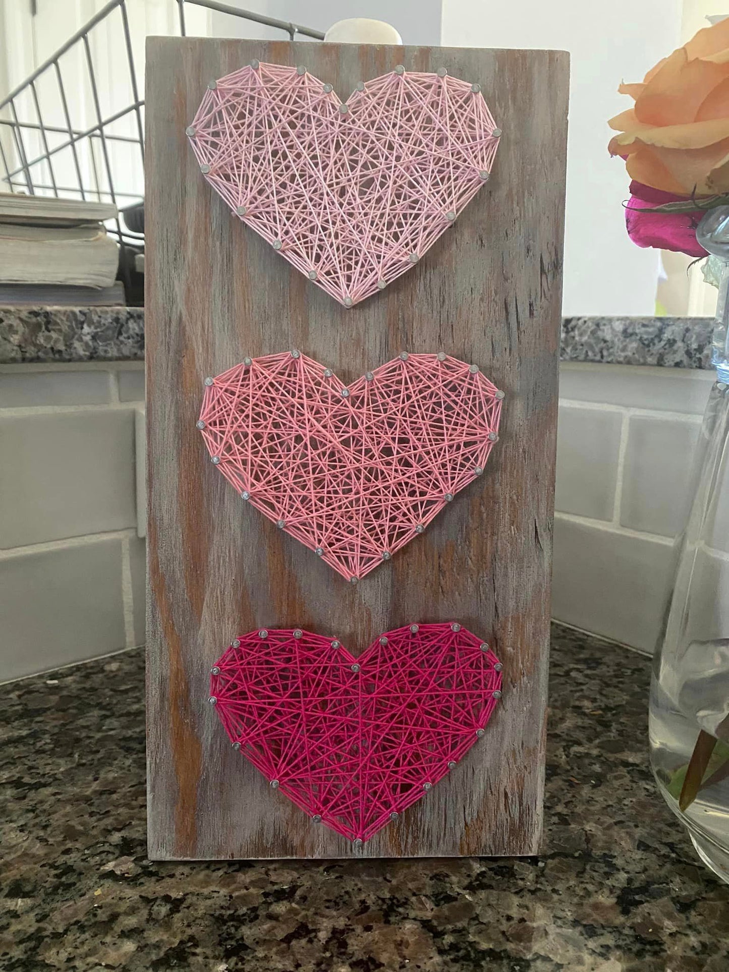 Heart Trio String Art