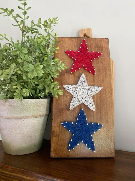Patriotic Star Trio String Art